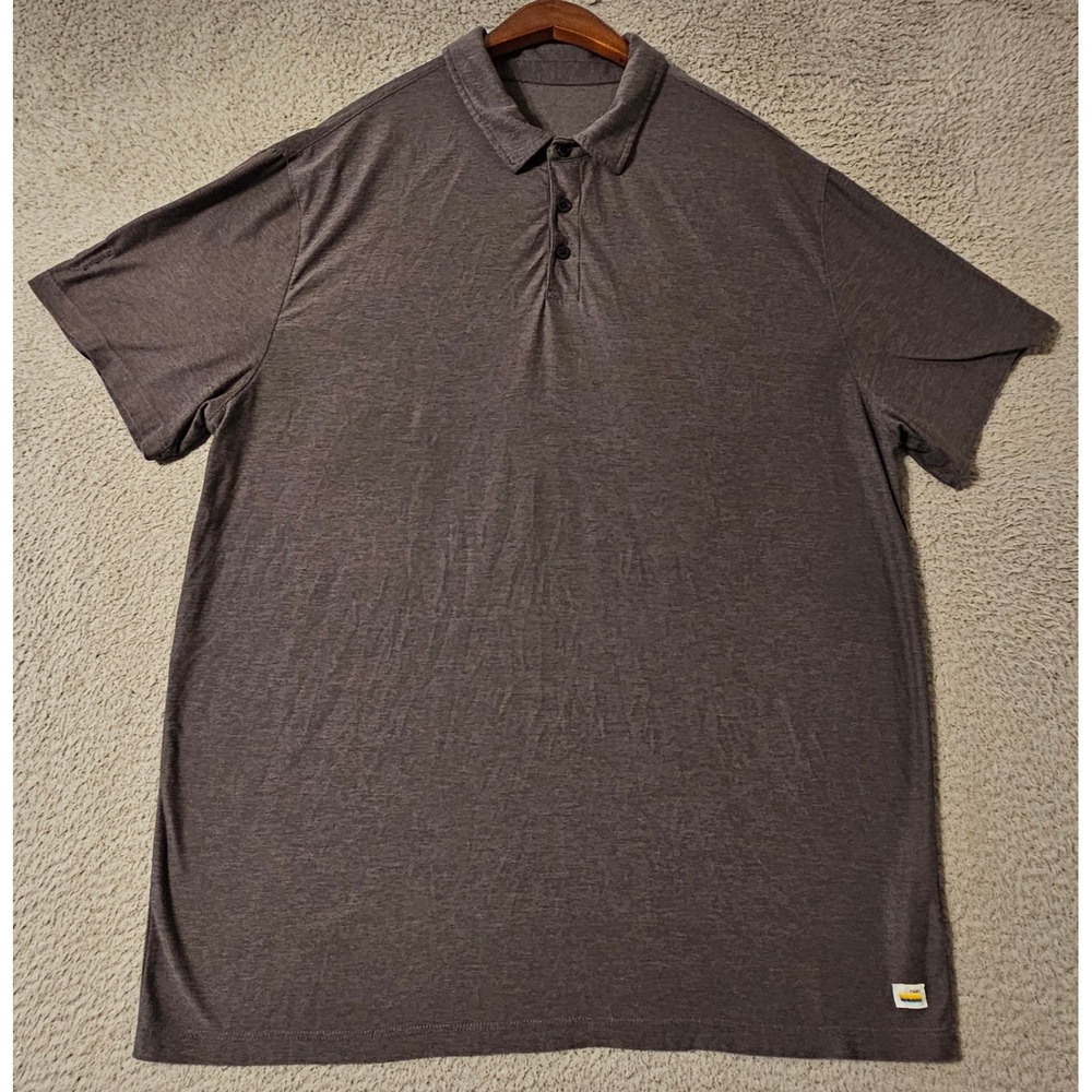 Vuori Strato Tech Polo Mens Size XL Charcoal Heather Gray Short Sleeve V188